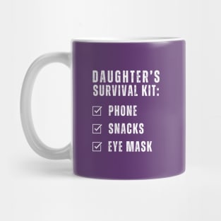 Daughter's Survival Kit Phone Snacks Eye Mask Mom and Daughter matching Mug